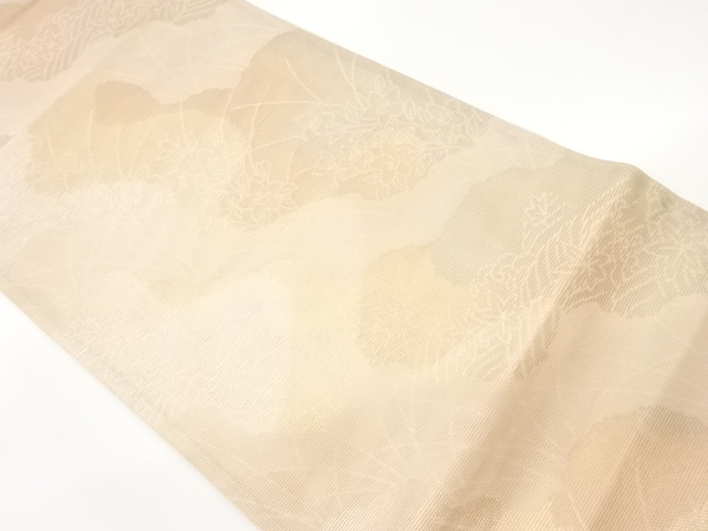 JAPANESE FUKURO OBI FOR SUMMER / WOVEN AUTUMN FLOWERS